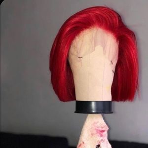 Red 10 inch bob wig !